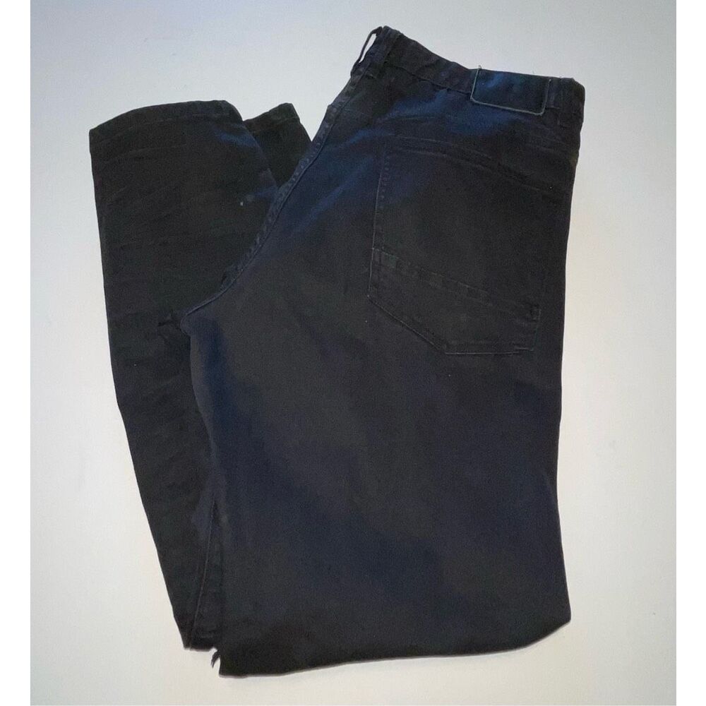 Smoke Rise Jeans Mens Size 42 x 32 Denim‎ Black Distressed Moto Grunge Straight